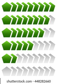 Progress, loading bars. Geometric step, phase indicators, meters.