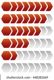 Progress, loading bars. Geometric step, phase indicators, meters.