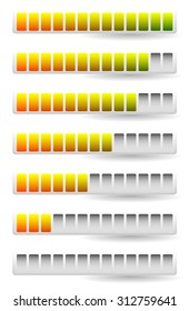 Progress, loading bars. Horizontal bars for measurement, comparison.