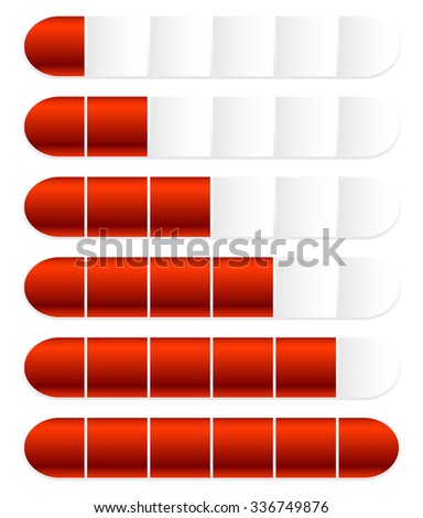 Progress or loading bars for steps, phases, progression themes