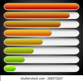 Progress loading bars. Vector