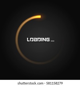 Progress loading icon with lighting. Concept technology. Vector illustration.