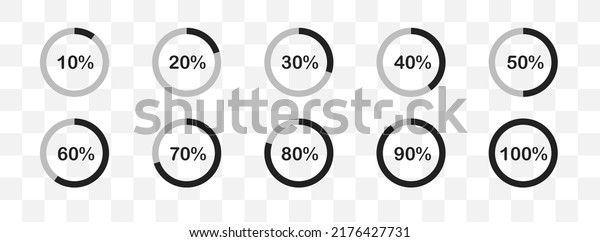 Progress Loading Icon Set Vector Isolated Stock Vector (Royalty Free ...