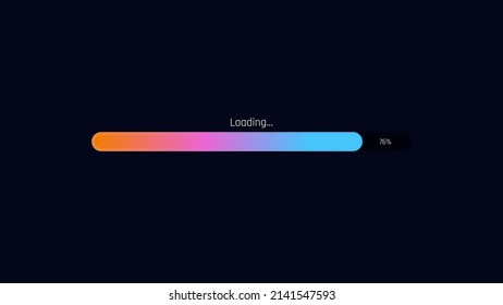 Progress of loading on dark background