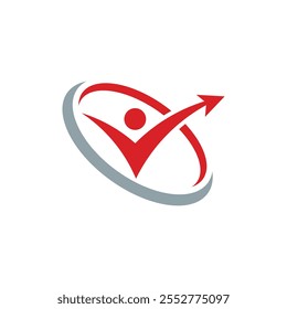 Progress Man Arrow Icon Element Template Design Logos