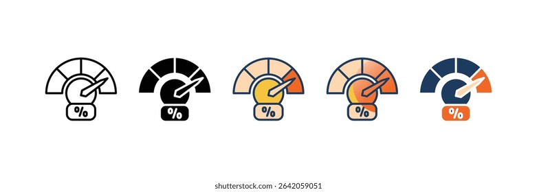 Progress Meter Icon Set Multiple Style Collection