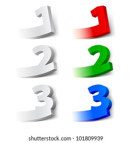 Progress numbers. Winners top place signs