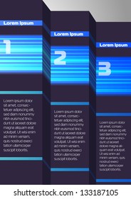 Progress outline with numbers. Vector illustration