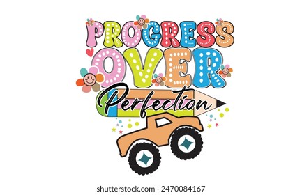 Progress Over Perfection PNG T-Shirt Design