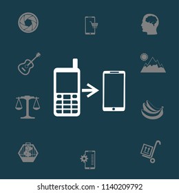 progress phones from the old to the modern vector