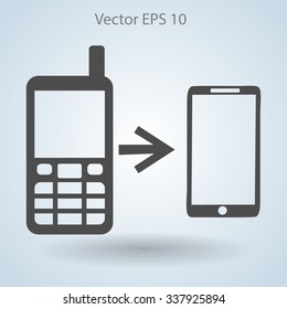 progress phones from the old to the modern vector
