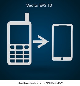 progress phones from the old to the modern vector
