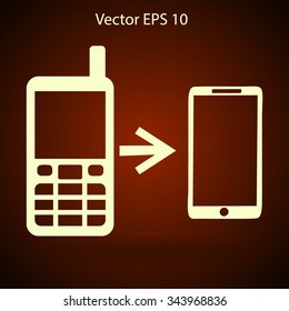 progress phones from the old to the modern vector