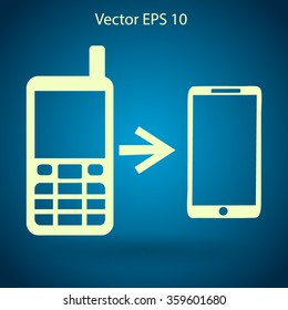 progress phones from the old to the modern vector