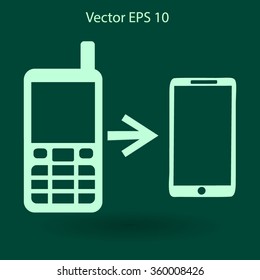 progress phones from the old to the modern vector