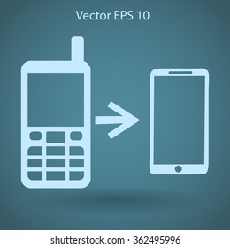progress phones from the old to the modern vector