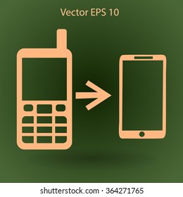 progress phones from the old to the modern vector