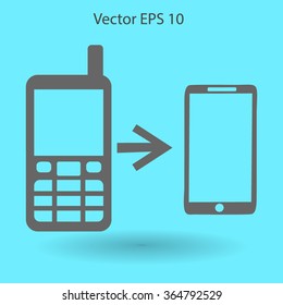 progress phones from the old to the modern vector