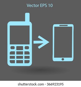 progress phones from the old to the modern vector