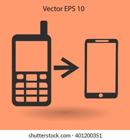 progress phones from the old to the modern vector