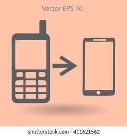 progress phones from the old to the modern vector
