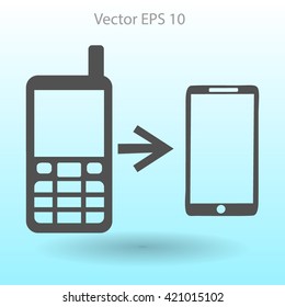 progress phones from the old to the modern vector