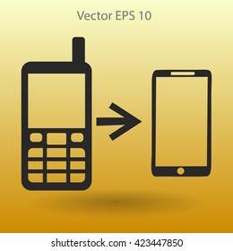progress phones from the old to the modern vector