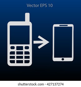 progress phones from the old to the modern vector