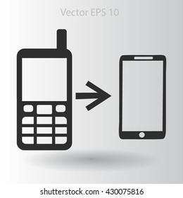 progress phones from the old to the modern vector