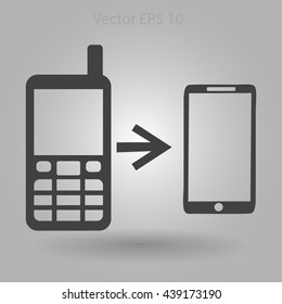 progress phones from the old to the modern vector