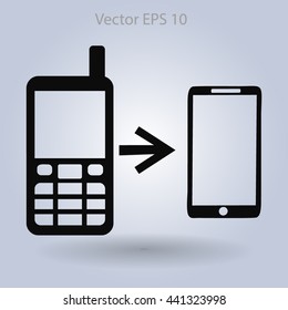 progress phones from the old to the modern vector
