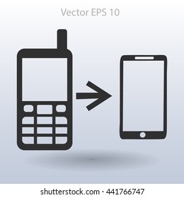 progress phones from the old to the modern vector