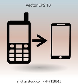 progress phones from the old to the modern vector