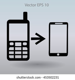 progress phones from the old to the modern vector