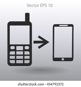 progress phones from the old to the modern vector