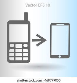 progress phones from the old to the modern vector