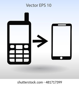 progress phones from the old to the modern vector