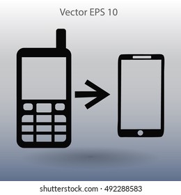 progress phones from the old to the modern vector