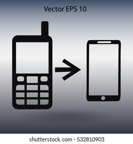 progress phones from the old to the modern vector