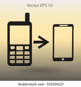 progress phones from the old to the modern vector