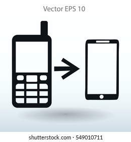 progress phones from the old to the modern vector