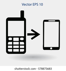 progress phones from the old to the modern vector