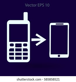 progress phones from the old to the modern vector