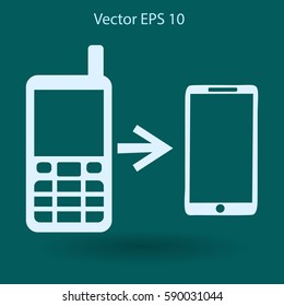 progress phones from the old to the modern vector