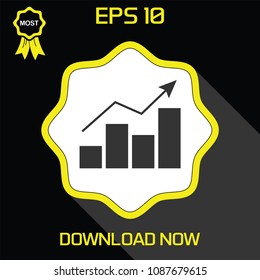 Progress Pictogram. Black Finance Vector Flat Icon or Button
