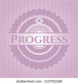 Progress pink emblem. Retro