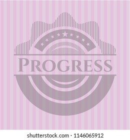 Progress pink emblem. Retro