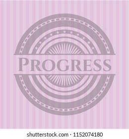 Progress pink emblem. Vintage.