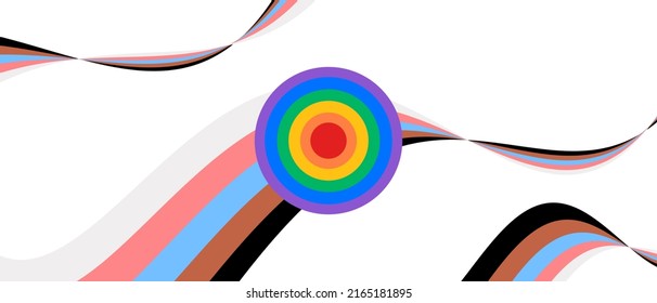 Progress pride flag illustration. Curved lines pride flag. Modern background Vector EPS 10
