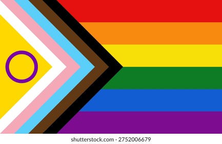 Progress pride flag, intersex inclusive rainbow flag, LGBT